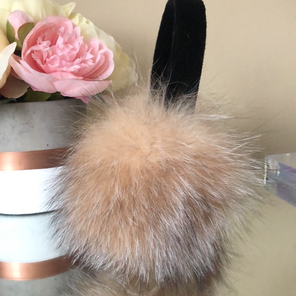 New SURELL Real Fox Fur earmuffs -crystal color - Picture 3 of 5